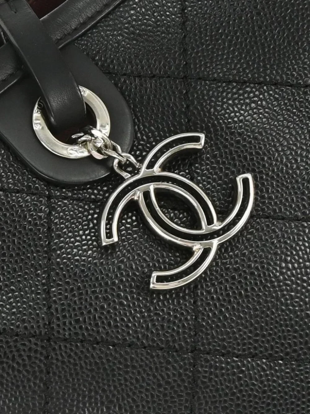 Chanel Black Calfskin On The Road Shopping Fever Tote Bag